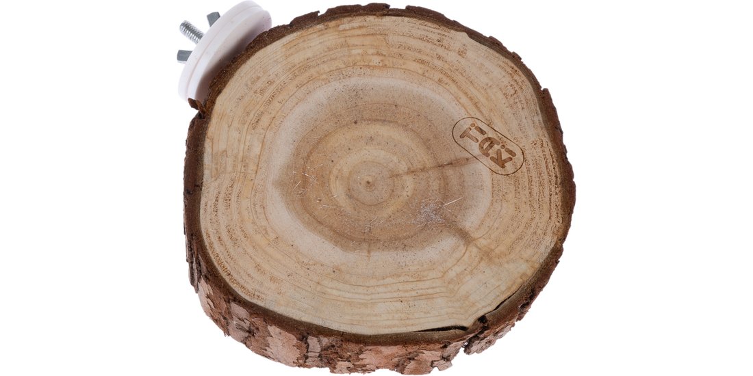 TIAKI Piattaforma in legno con corteccia rotonda…