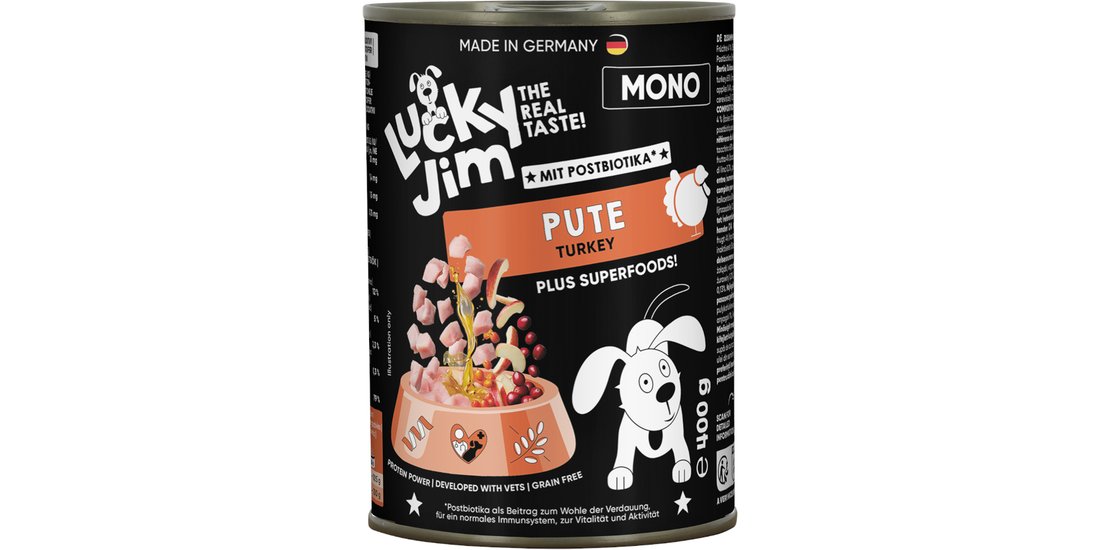 Lucky Jim Mono 24 x 400 g – Tacchino