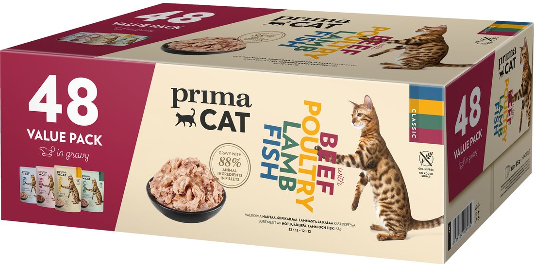 PrimaCat Classic in Salsa 48 x 85 g – Mix Classic…