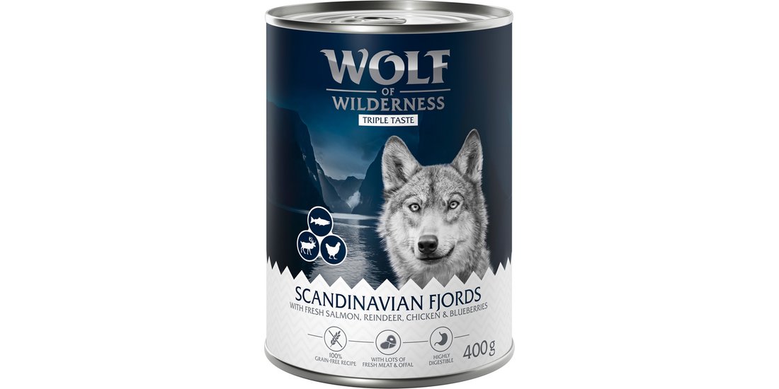 Wolf of Wilderness “Triple Taste” 6 x 400 g umido…