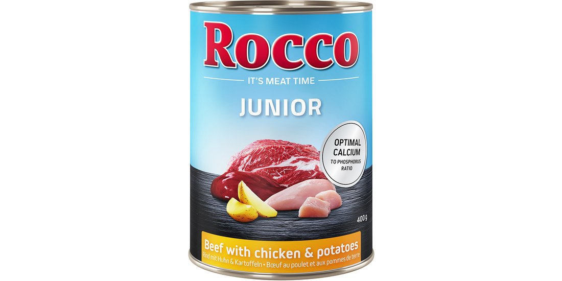 Rocco Junior 12 x 400 g umido per cane – Manzo…