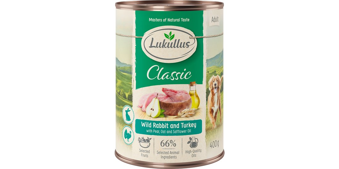 Lukullus Adult 12 x 400 g – Lepre & Tacchino