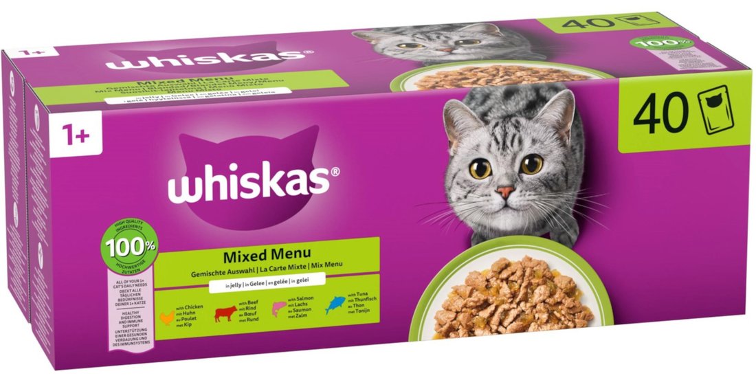 Whiskas 1+ Adult Buste 40 x 85 g – Mix Menù in…