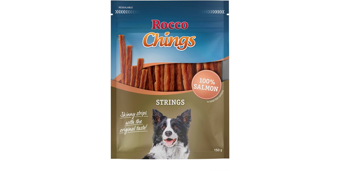 Rocco Chings Strings Snack per cane – 150 g Salmone…