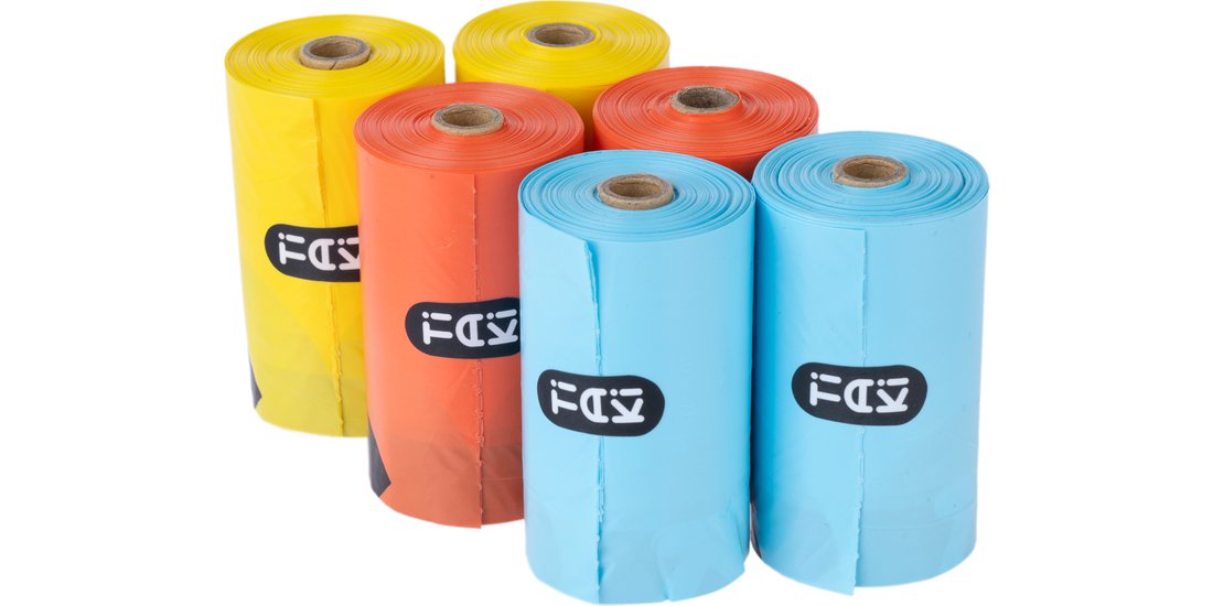 TIAKI Sacchetti colorati per cani – 6 rotoli …