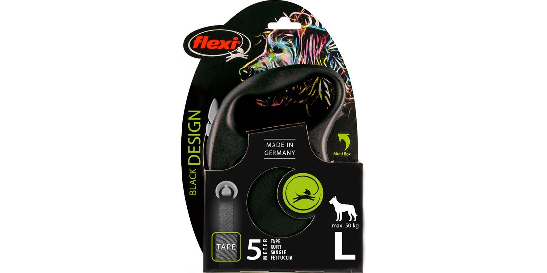 Guinzaglio avvolgibile a fettuccia flexi Black…