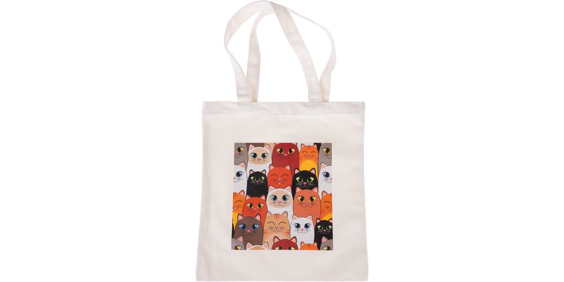 Borsa in tela TIAKI “Smiling Cats” – 1 pz