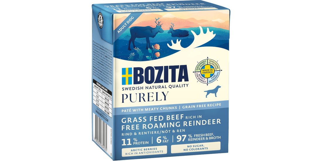 Bozita Purely Paté 24 x 370 g – con Renna
