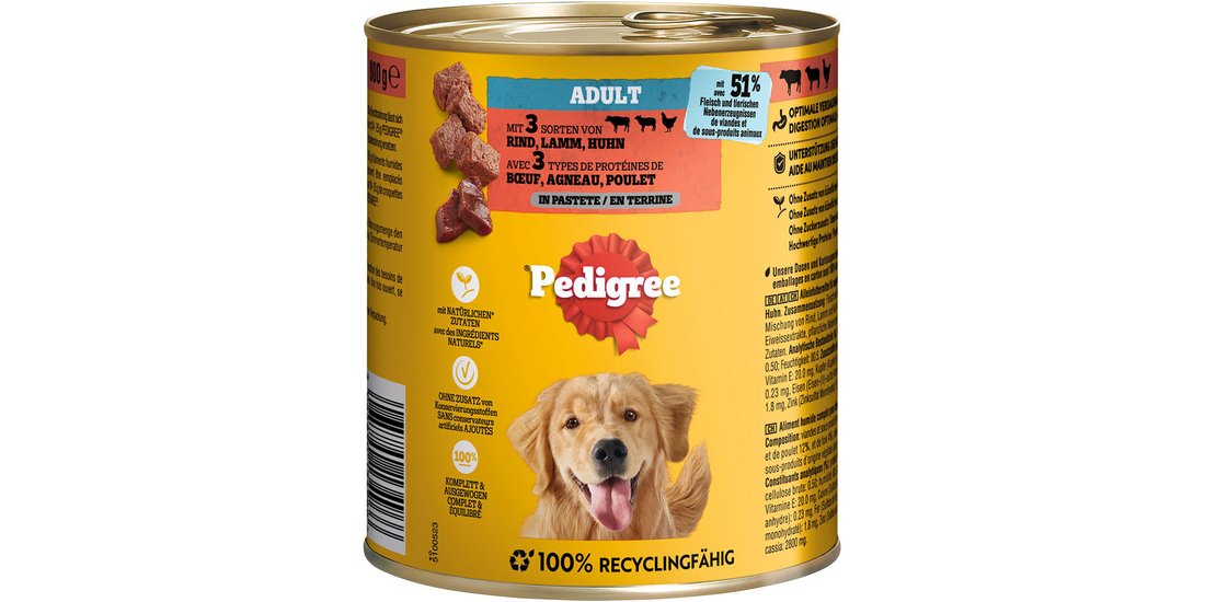 Pedigree Classic 12 x 800 g – Manzo Agnello e…