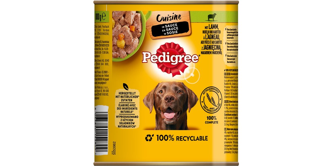 Pedigree Classic 12 x 800 g – Agnello e Carote…