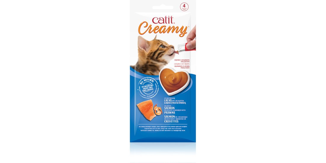 Catit Creamy 4 x 10 g – Salmone e Aroma di gamberetti…