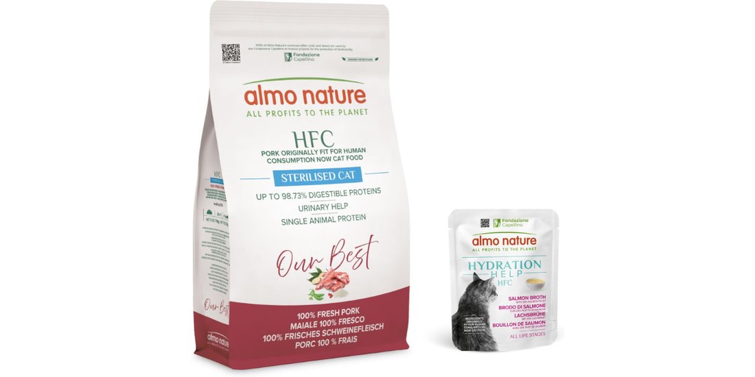 12 kg Crocchette Almo Nature HFC + 6 x 50 g Umido…