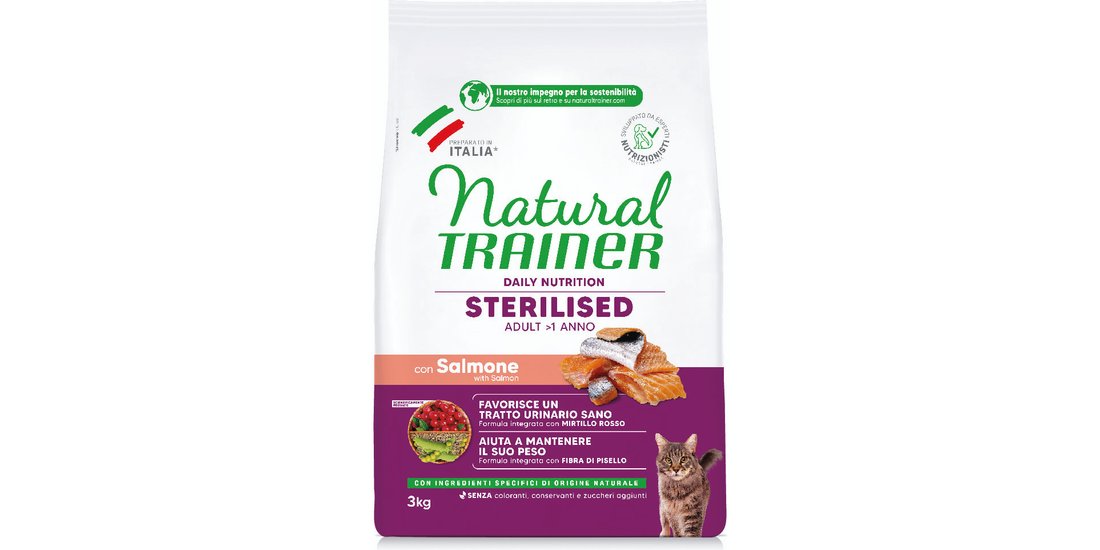 Natural Trainer Sterilised con Salmone Crocchette…