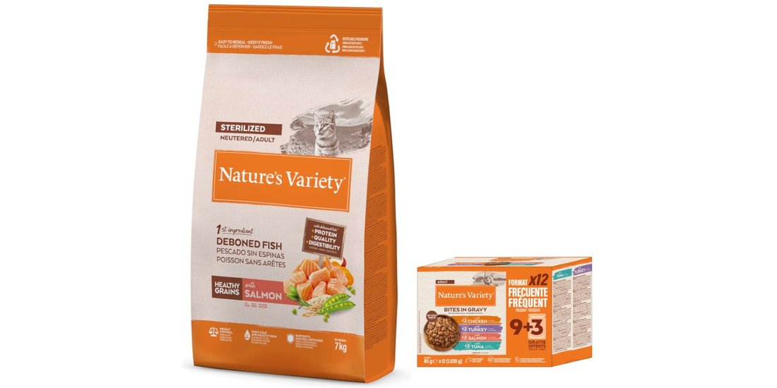 7 kg Crocchette Nature’s Variety + 12 x 85 g …