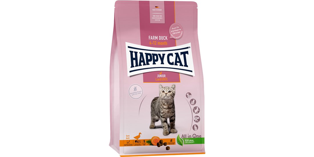 Happy Cat Young Junior Anatra di campagna Crocchette…