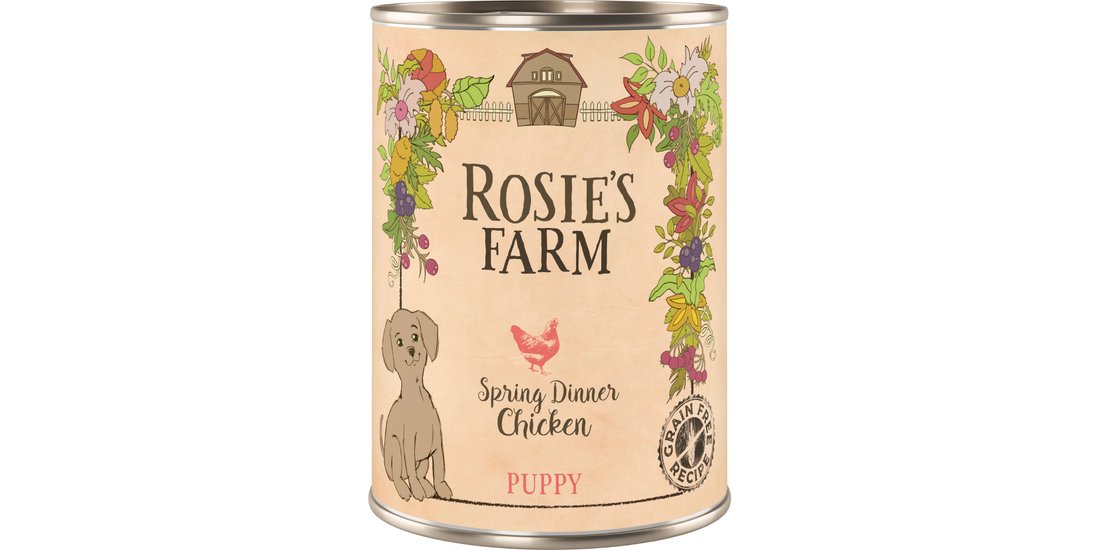 Rosie’s Farm Puppy 24 x 400 g umido cane – Pollo…