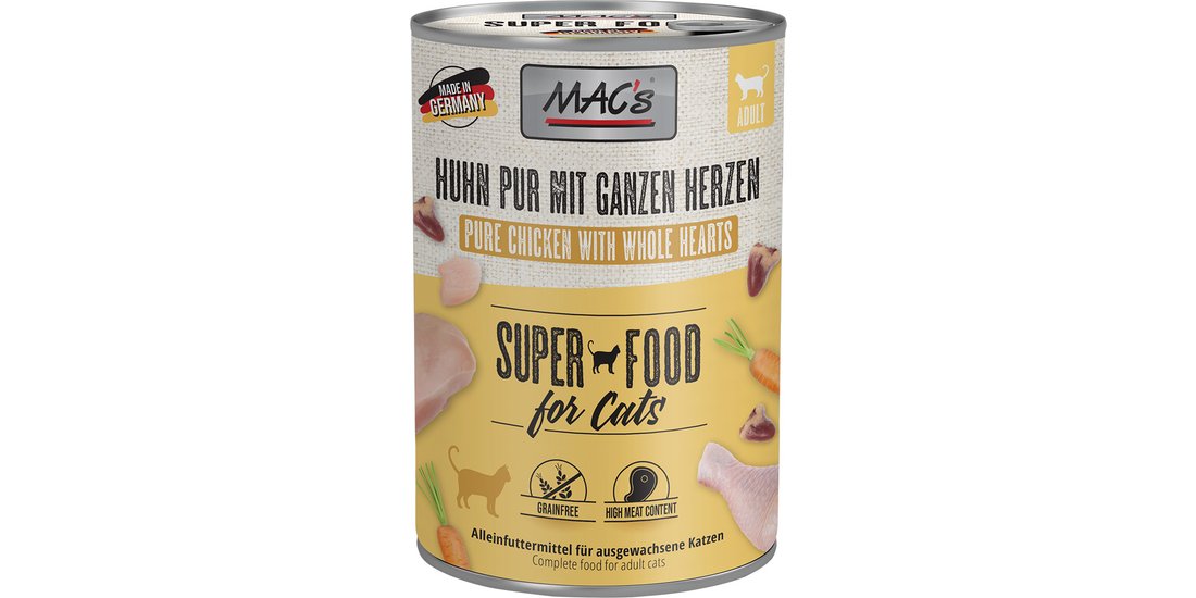 MAC’s Cat 24 x 400 g – Pollo PURO con Cuori interi…