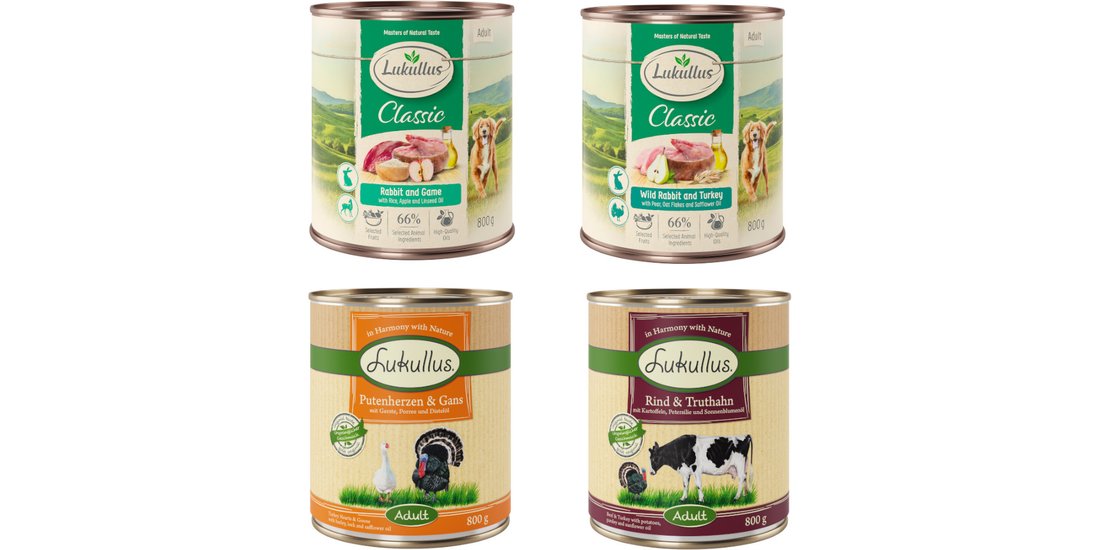 Lukullus 24 x 800 g – Mix 4 (4 gusti): Lepre …