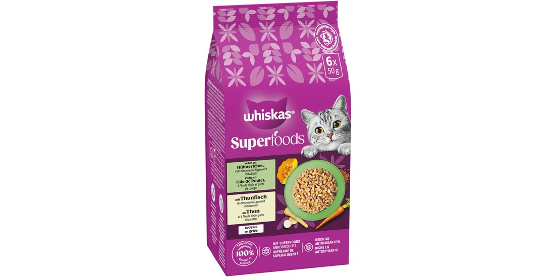 Whiskas 1+ Superfoods Selezione Mista in Gelatina…