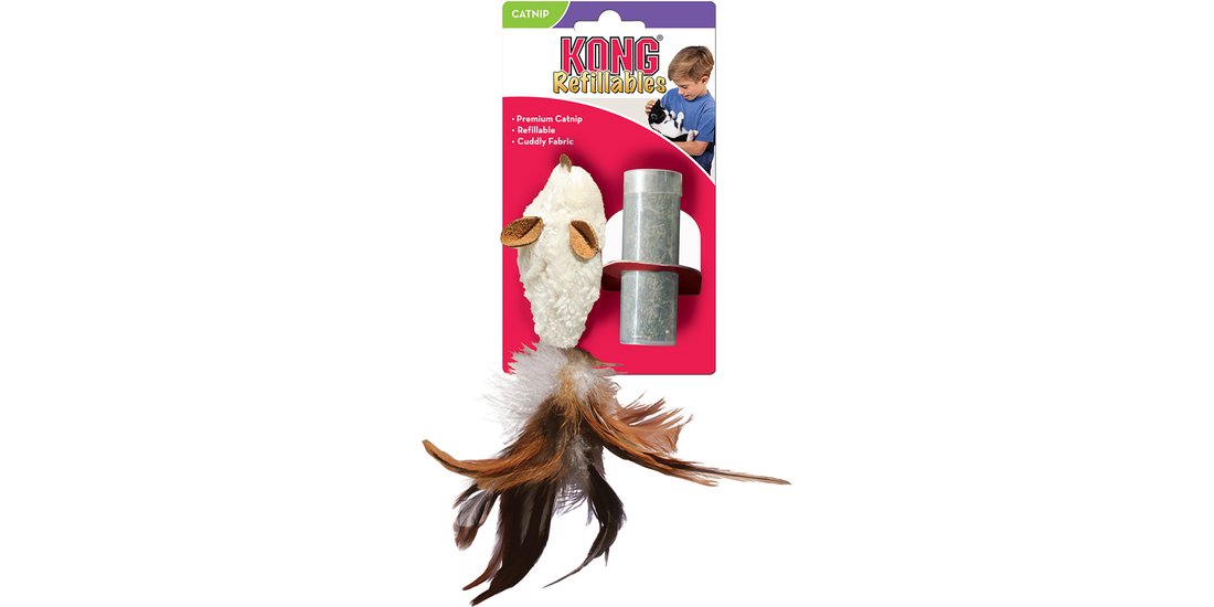 KONG Refillables Feather Mouse con catnip – con…