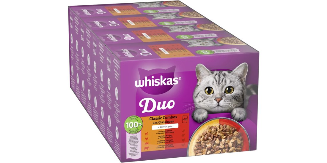 Whiskas Duo in buste Pacco misto 48 x 85 g Alimento…