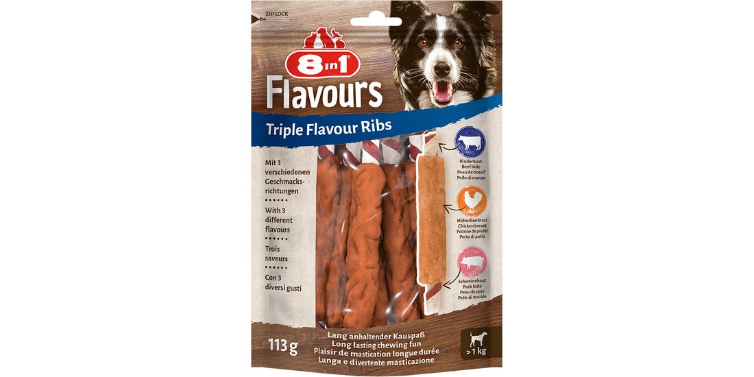 8in1 Triple Flavour Ribs Bastoncini da masticare…