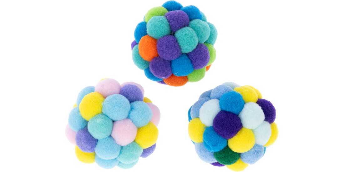 Gioco per gatti TIAKI Palline con pompon – 3 …