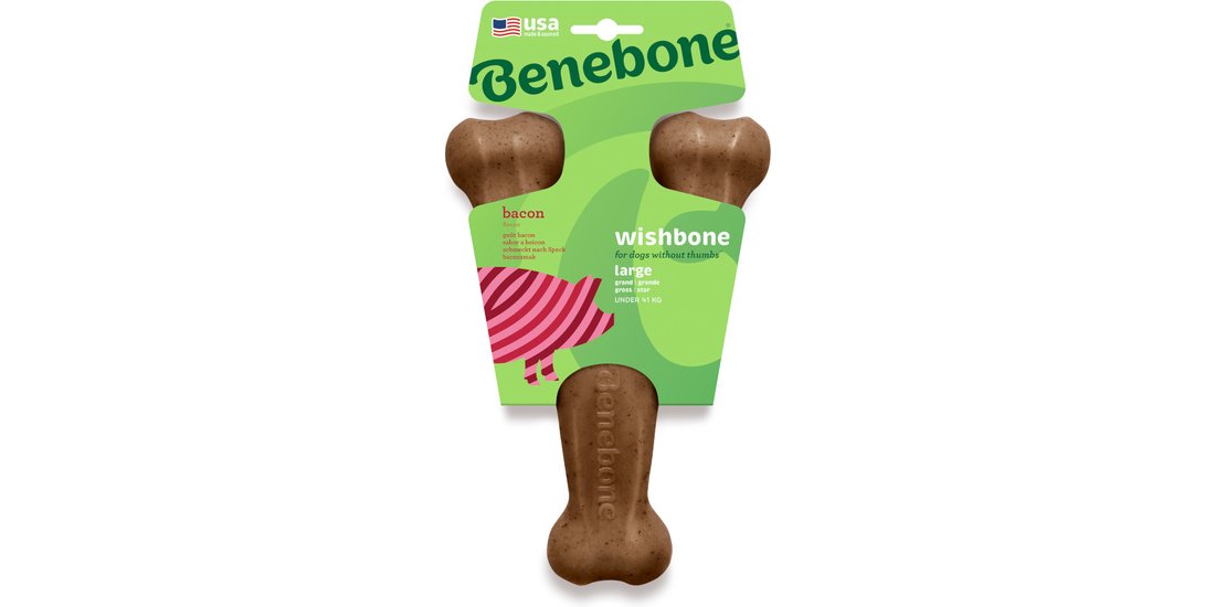 Benebone Wishbone Bacon gioco per cani – Grande…