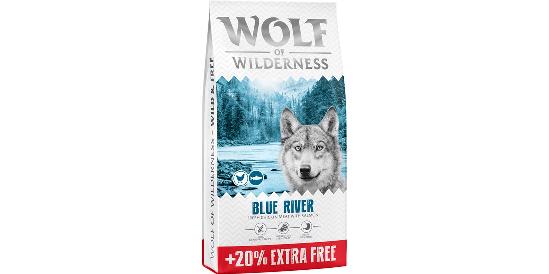 12 kg + 24 kg gratis! 144 kg Wolf of Wilderness…