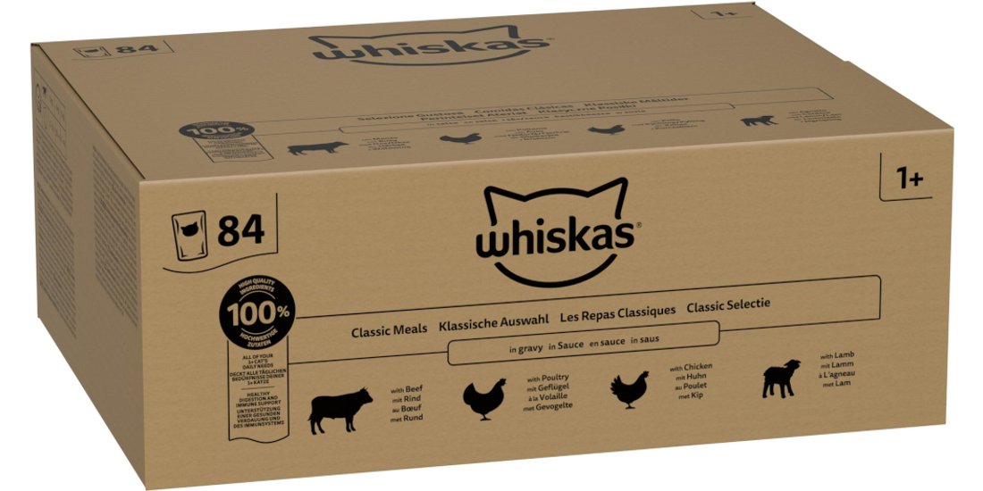 Whiskas 1+ buste 84 x 85 g – Selezione classica…