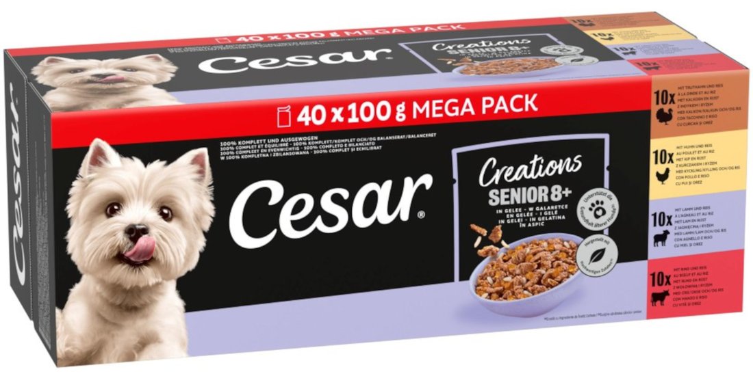 Cesar Senior 8+ in gelatina – 40 x 100 g