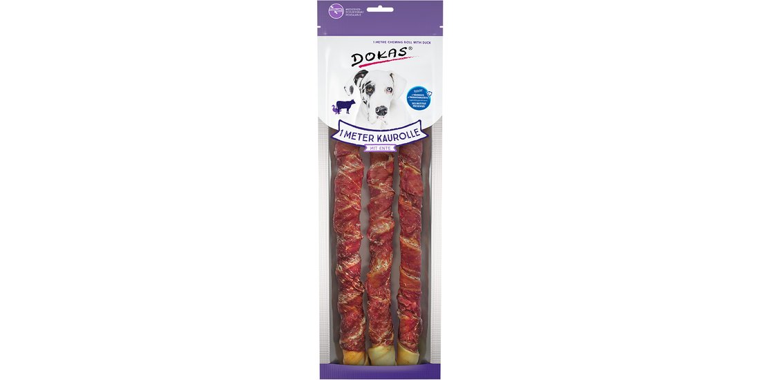 Bastoncini Dokas 1 m Snack per cane – 315 g Anatra…