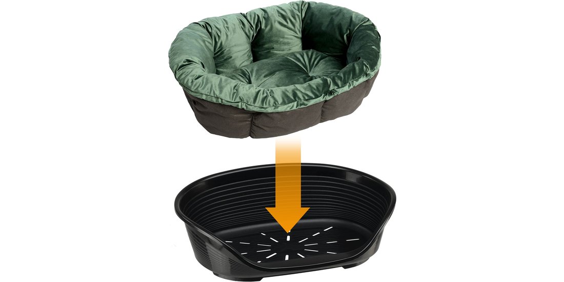 Ferplast Cesta-sofà Siesta Deluxe nera con rivestimento…
