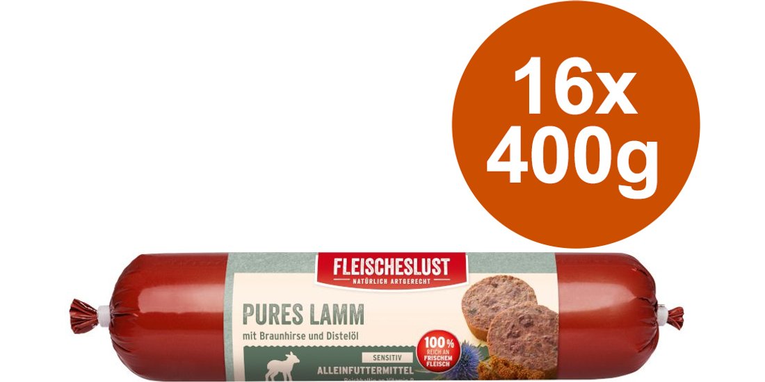 Fleischeslust Sensitive 16 x 400 g – Agnello …