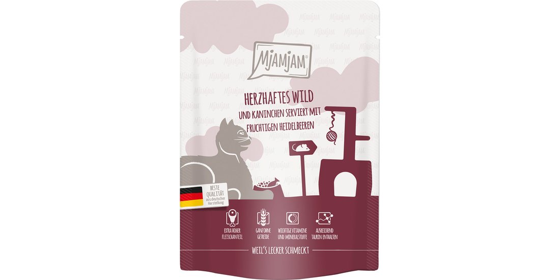 MjAMjAM Buste 6 x 300 g umido gatto – Selvaggina…