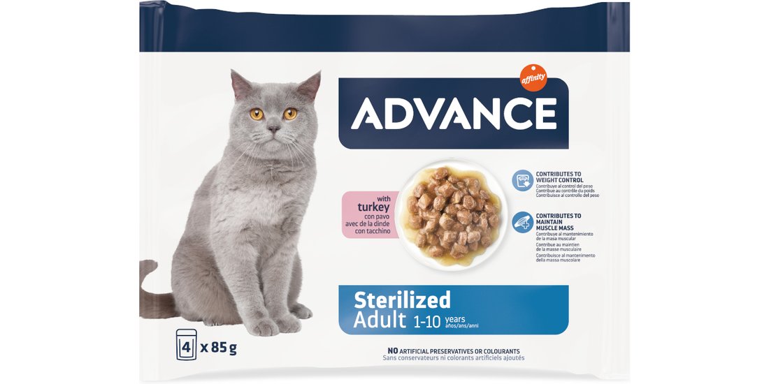 Advance Feline Sterilized Tacchino umido per …