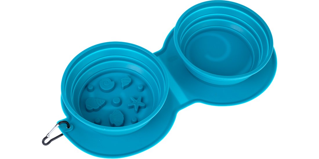 TIAKI ciotola da viaggio doppia in silicone Sea…