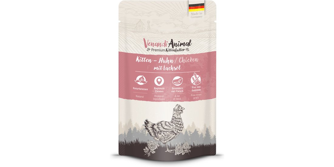 Venandi Animal Kitten Pollo con Olio di Salmone…