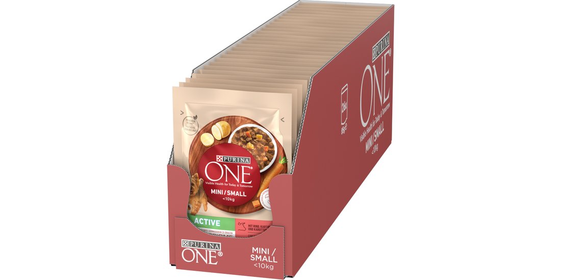PURINA ONE Mini Active Manzo & Carote Umido per…