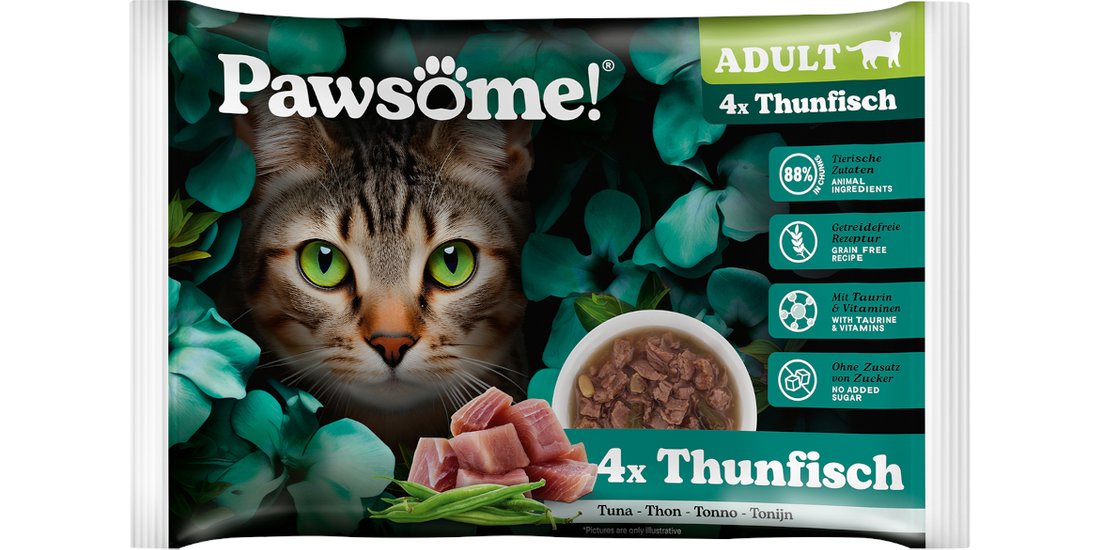 Pawsome Adult 8 x 85 g umido per gatto – Tonno…