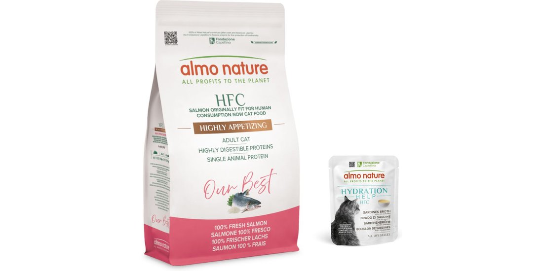 12 kg Crocchette Almo Nature HFC + 6 x 50 g Umido…