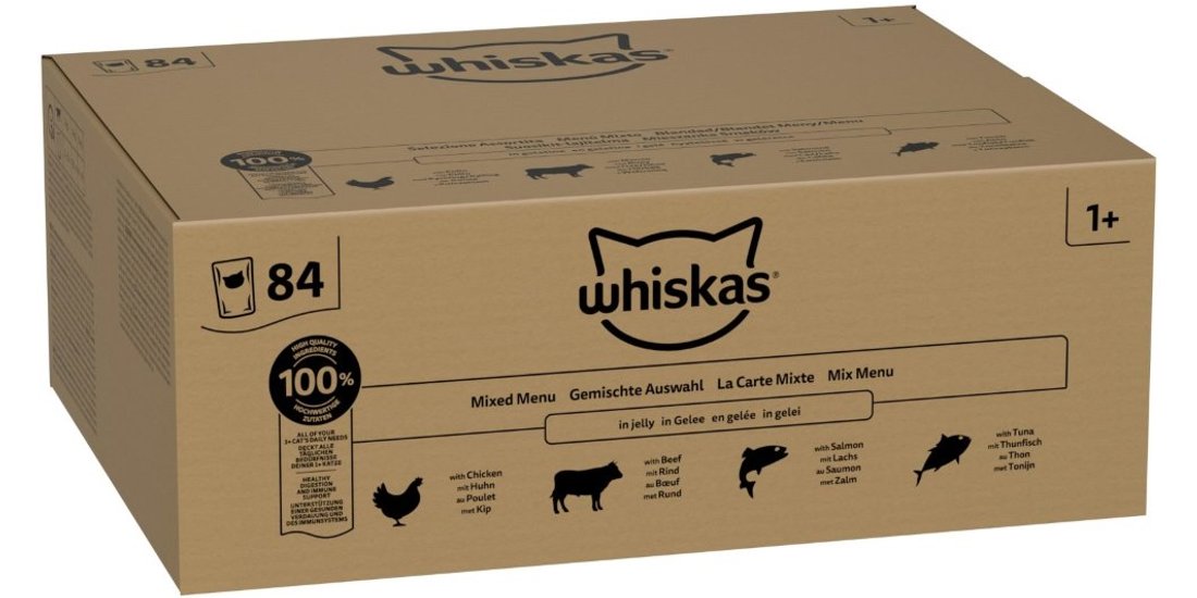 Whiskas 1+ buste 84 x 85 g – Selezione mista …