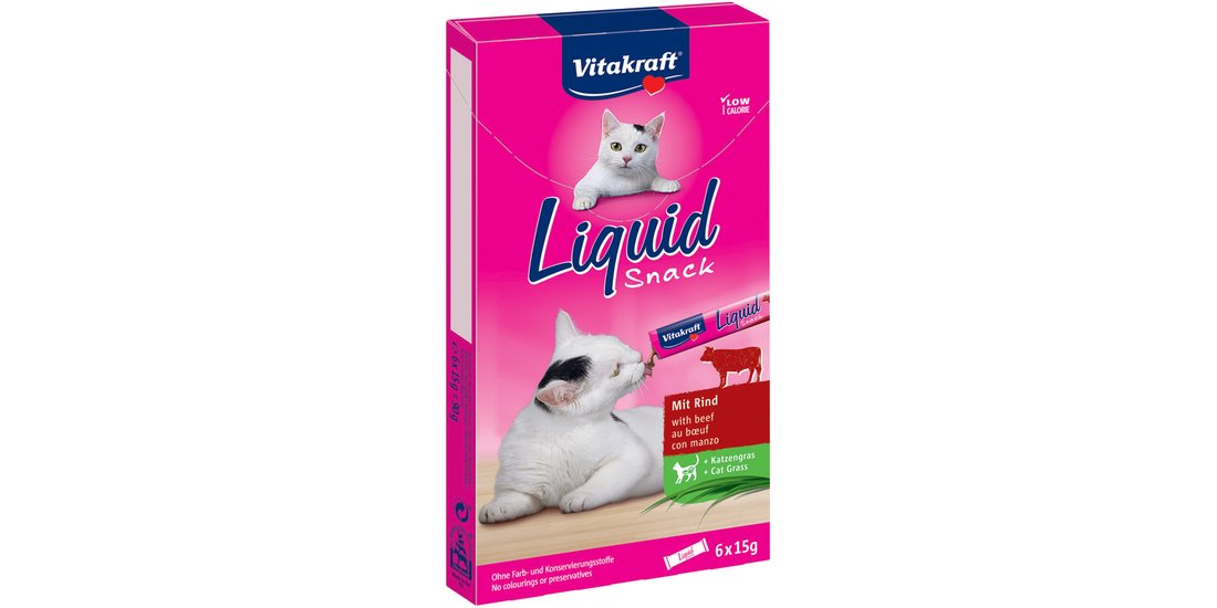Vitakraft Cat Liquid Snack con Manzo + Inulina…