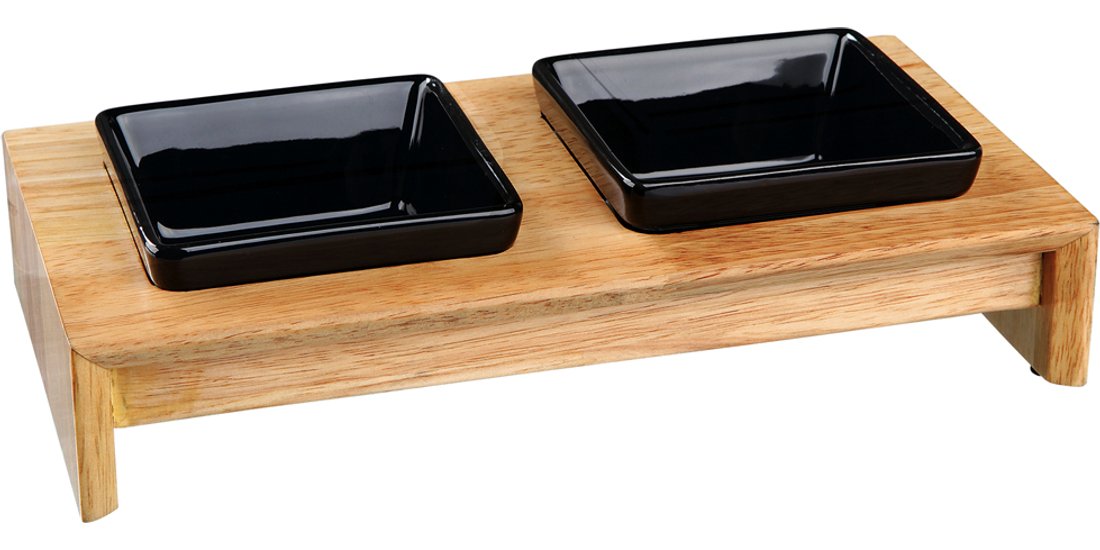 Doppia ciotola Trixie in ceramica / legno – 2…