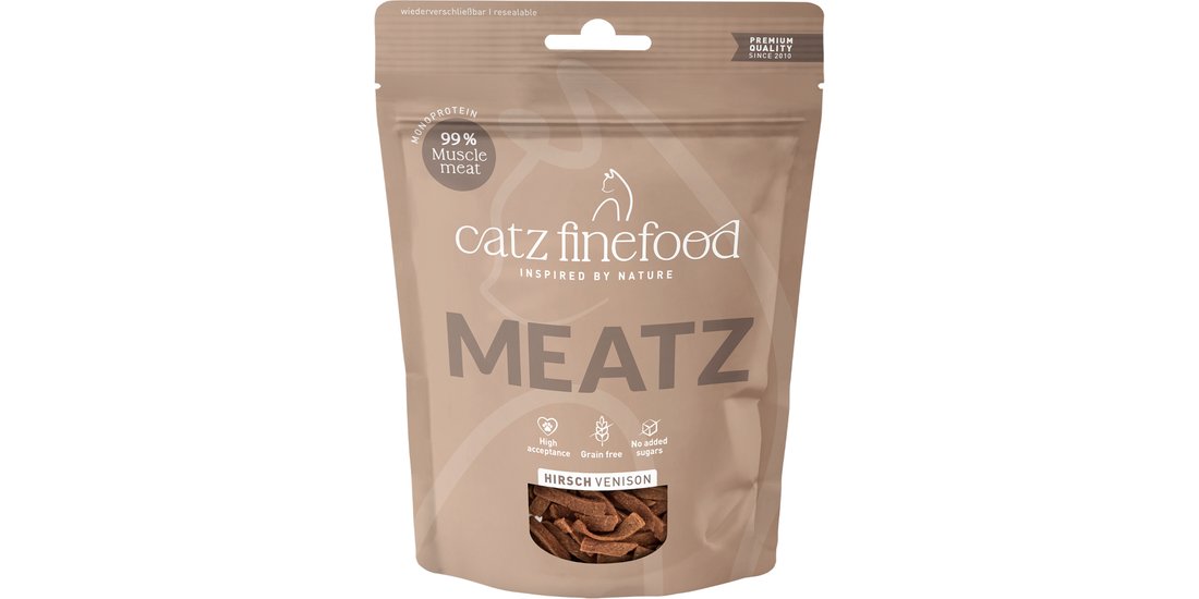 Snack catz finefood Meatz – Set %: 2 x 45 g Cervo…