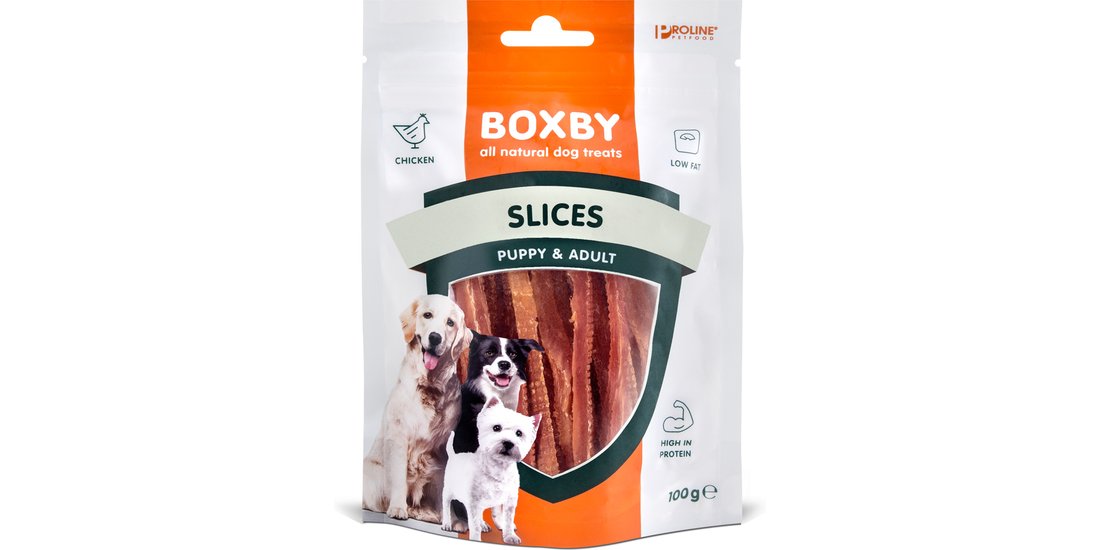 Boxby Puppy & Adult Slices al pollo Snack per…