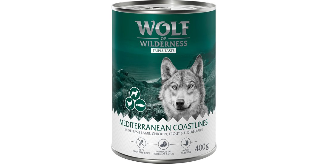 Wolf of Wilderness “Triple Taste” 6 x 400 g umido…