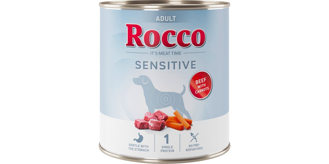 Rocco Sensitive 24 x 800 g – Manzo & Carote – …