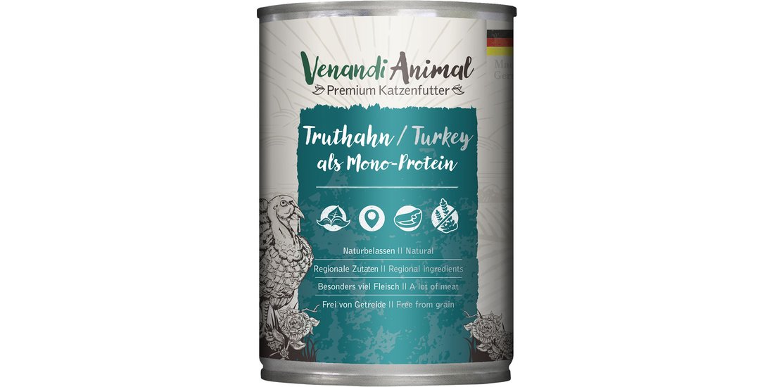 Venandi Animal Monoprotein 6 x 400 g – Tacchino…