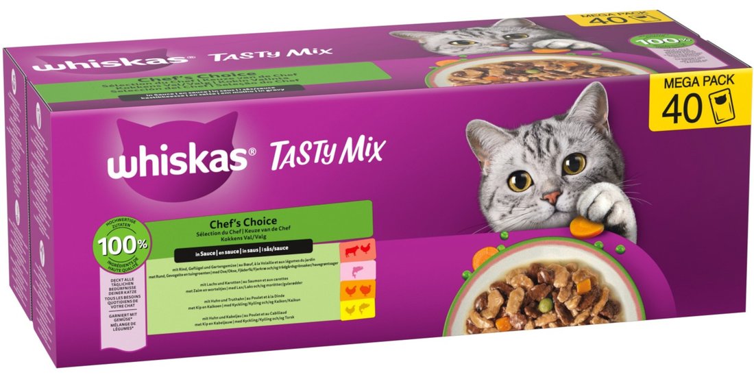 Whiskas Tasty Mix 40 x 85 g – Chef’s Choice in…